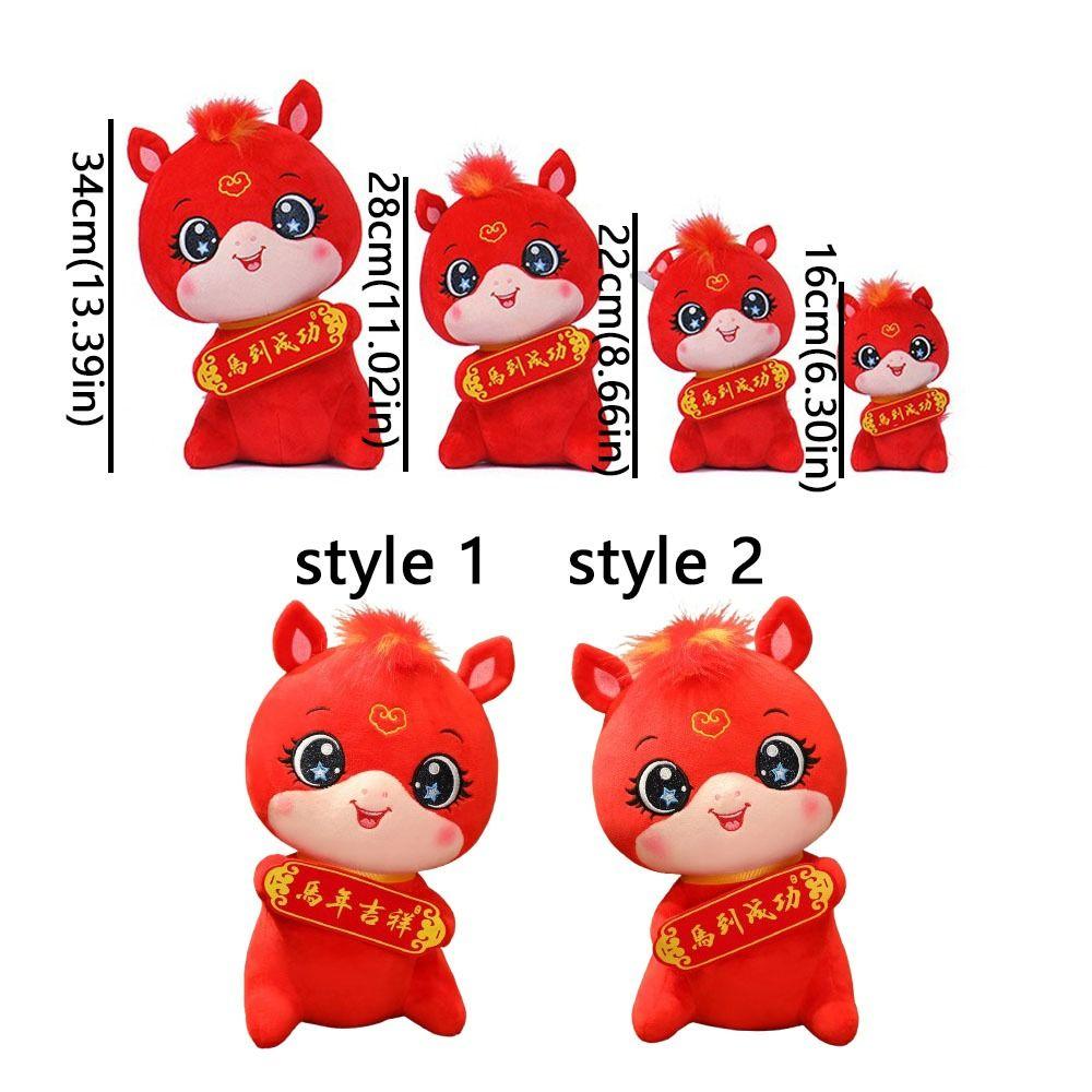 2026 Year of Horse Horse Stuffed Animal Chinese Style Plush Horse Doll  New Year Mascot
