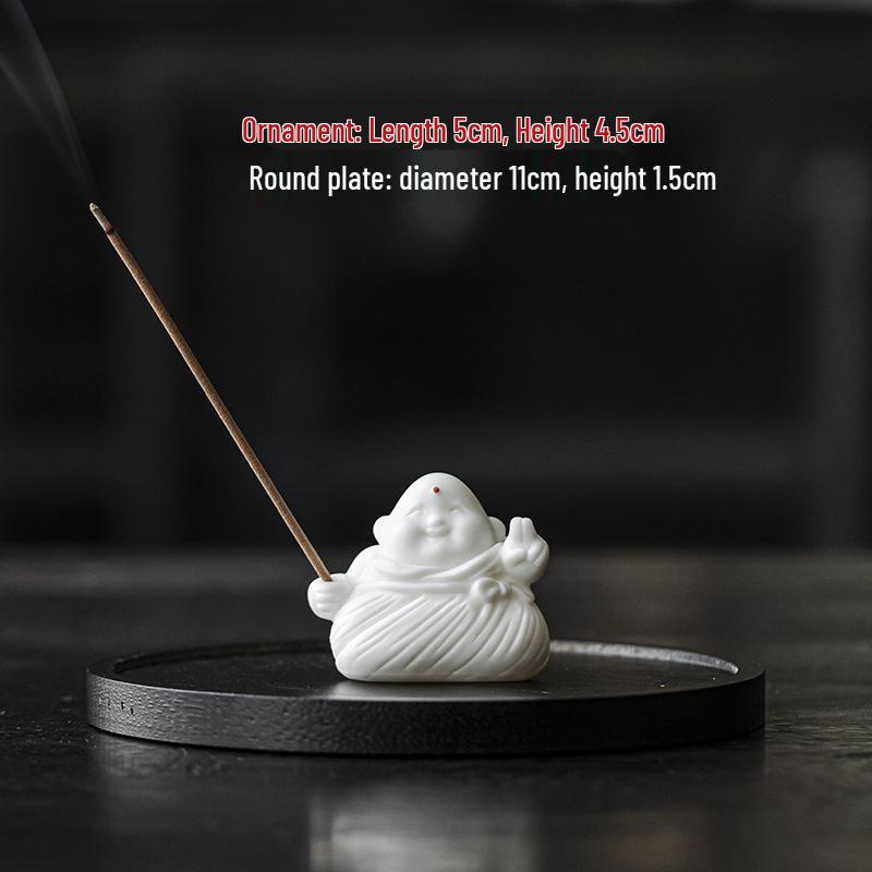 Creative Zongzi Ceramic Incense Holder - Indoor Incense Burner and Dragon Boat Festival Ornament Souvenir.