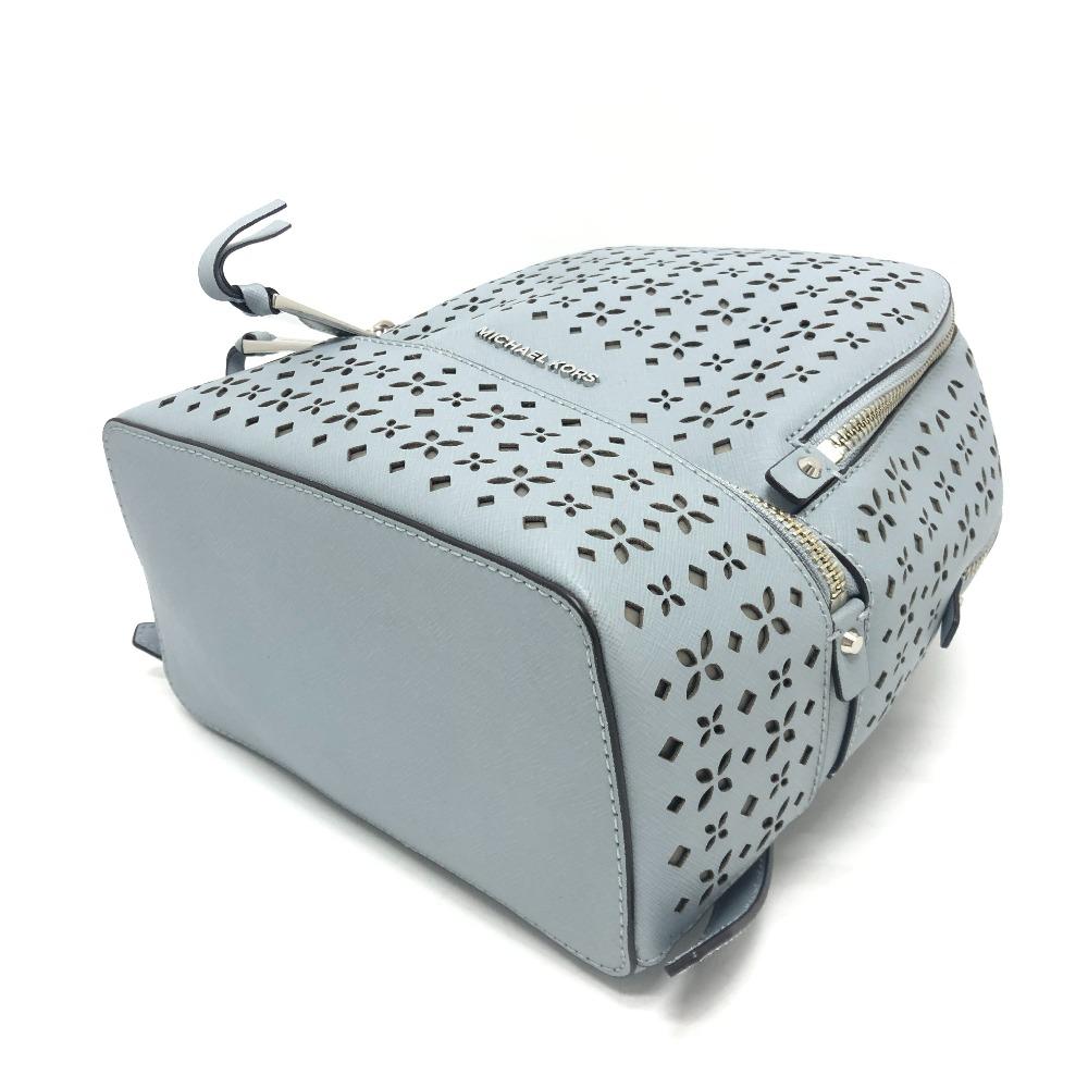 Michael Kors Flower punching Backpack Bag PVC blue/SilverHardware