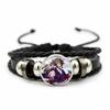 Anime Peripherie Demon Slayer Geflochtenes Armband Kamado Nezuko Zeitjuwel Glas Handgefertigt Ledergeflecht Paar-Armbänder