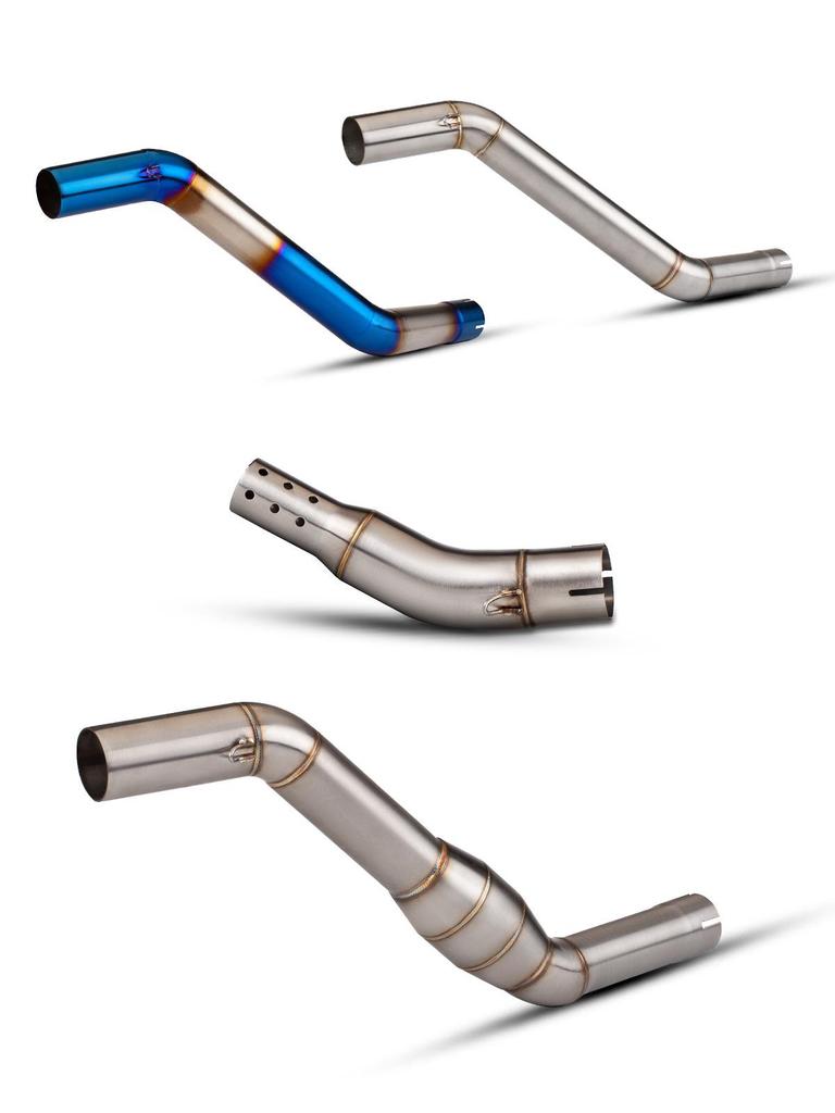 CFMOTO NK400/NK650 Stainless Steel Silencer Exhaust Pipe with Backpressure Drum.