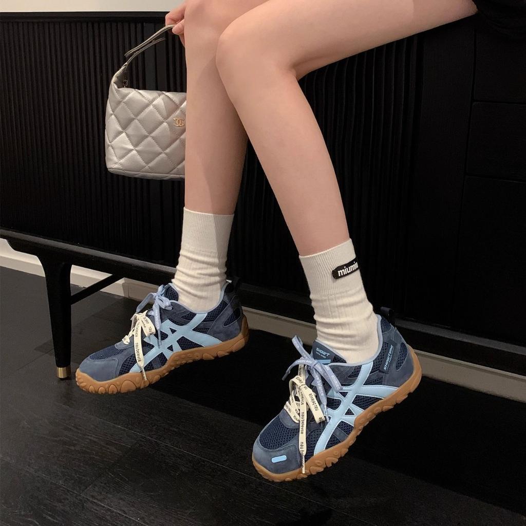 "Spot" Paris Illustration~ 2025 New Autumn Thick-soled Height-increasing Sports and Leisure Shoes Women's Forrest Gump Training Shoes