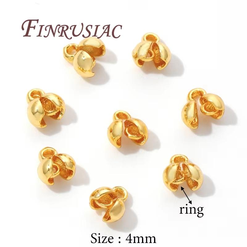 10/20 Stück 18K Vergoldete Quetschperlen Für Schmuck, Quetschperlen-Abdeckung, Perlenendkappen Kugelkette Verbinder, DIY Zubehör, Quetschperlen Endkappe