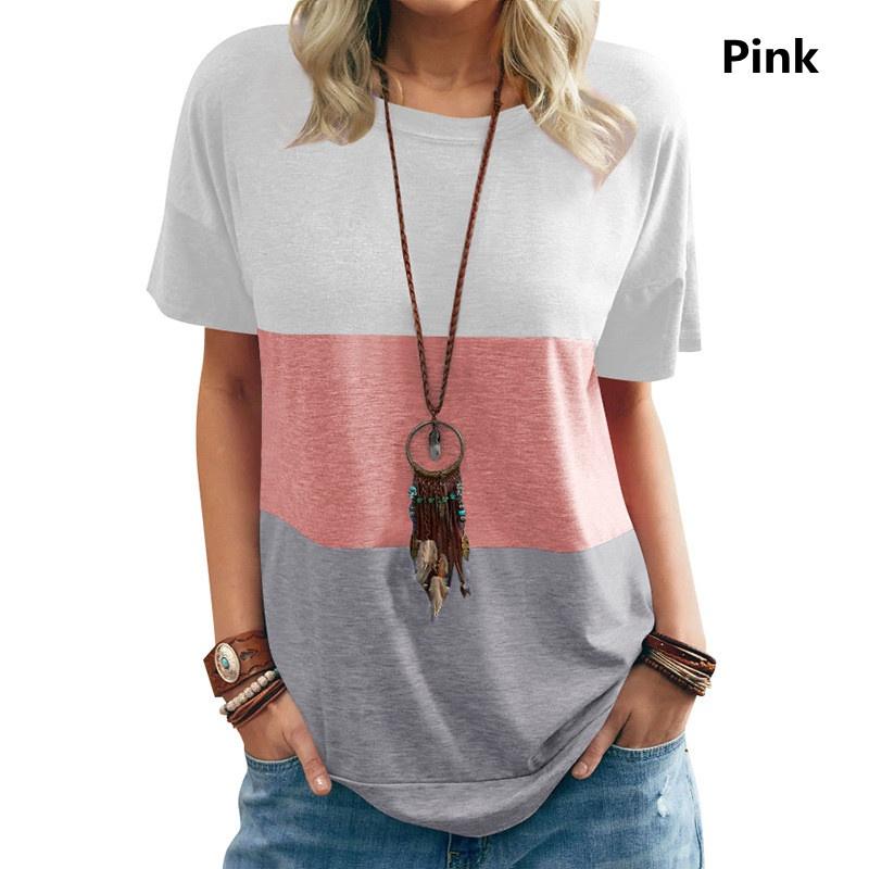 Women Casual Short Sleeve O-Neck Loose Tshirt Summer Tee Tops Plus Size