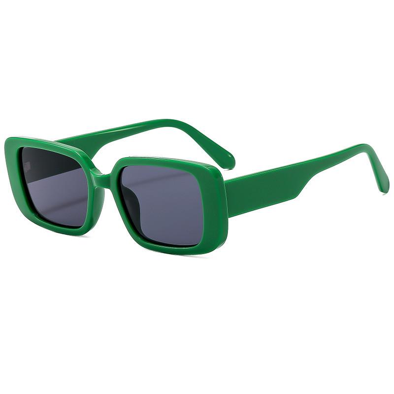 Retro Square Black Sunglasses With Grey Lenses Uv400 For Outdoor Sports