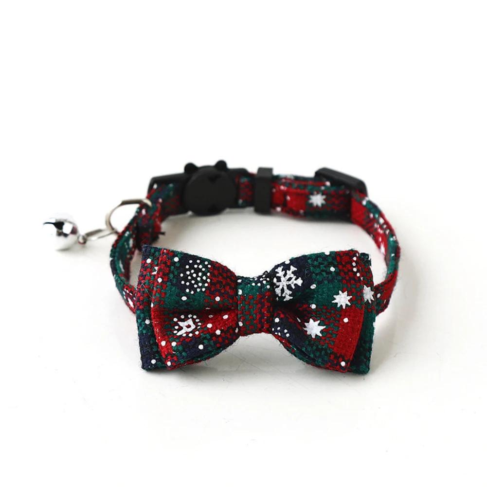 2024 Christmas Series Pet Collar Snowflake Bow Knot Dog Collar Cat Collar Cat Bow Tie Pet Christamas Dress-up Supplies