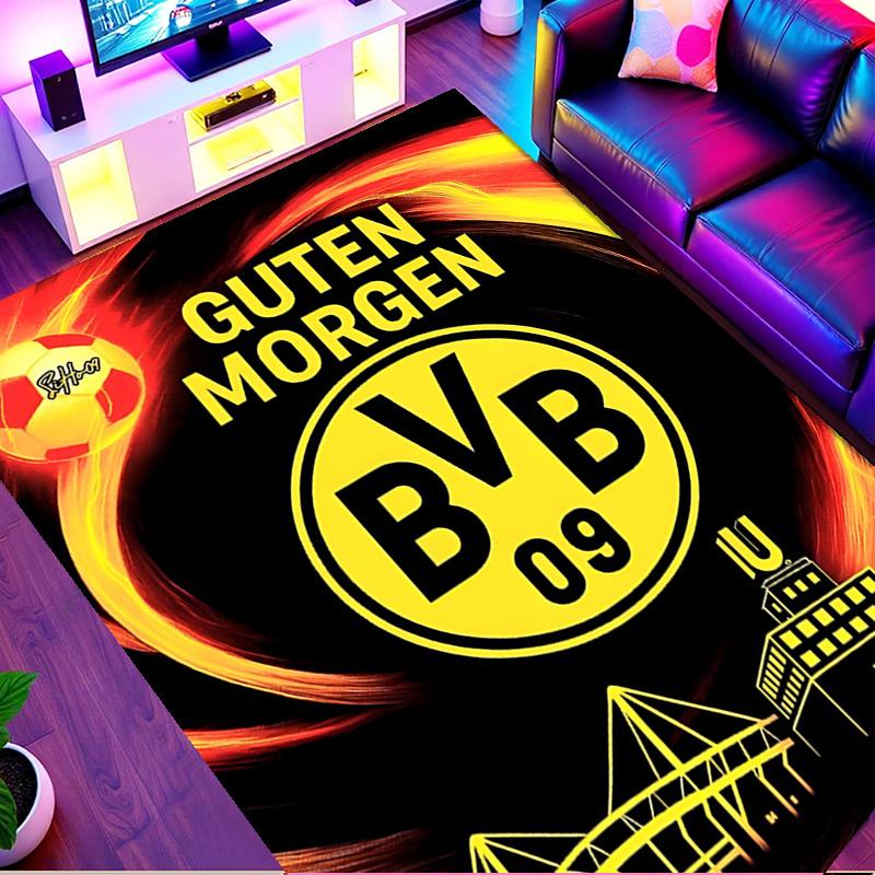 Borussia Dortmund Print Rug, Washable Floor Carpet, For Entryway Dorm Laundry Room Office Study, Home Decor Birthday Christmas Gift