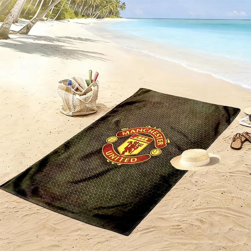 Royal MUFC Crown Print Beach Towel, Large Soft Quick Dry Towel for Beach Camping Swimming