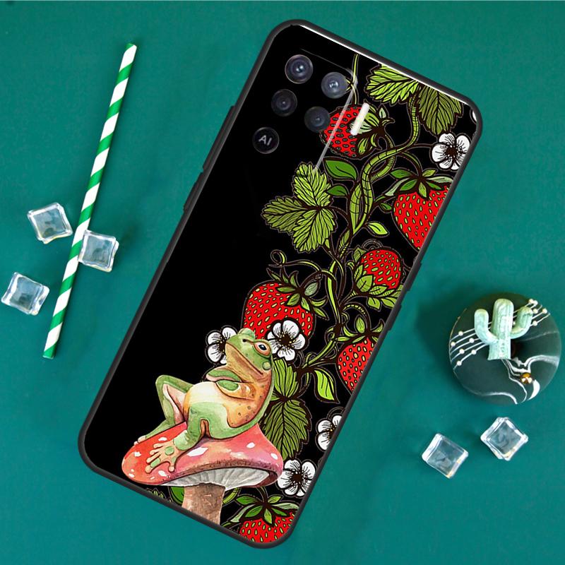 Hippie Mushroom Frog Shrooms Case For Oppo A17 A15 A40 A60 A80 A16 A76 A96 A18 A38 A58 A78 A98 A91 A57 A74 A94 A54S Cover