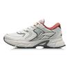 LiNing Fabric Shock Absorbing Non-Slip Wear-Resistant Breathable Lightweight Low-Top Running Shoes Men Sneakers Gray White ARLR013-4