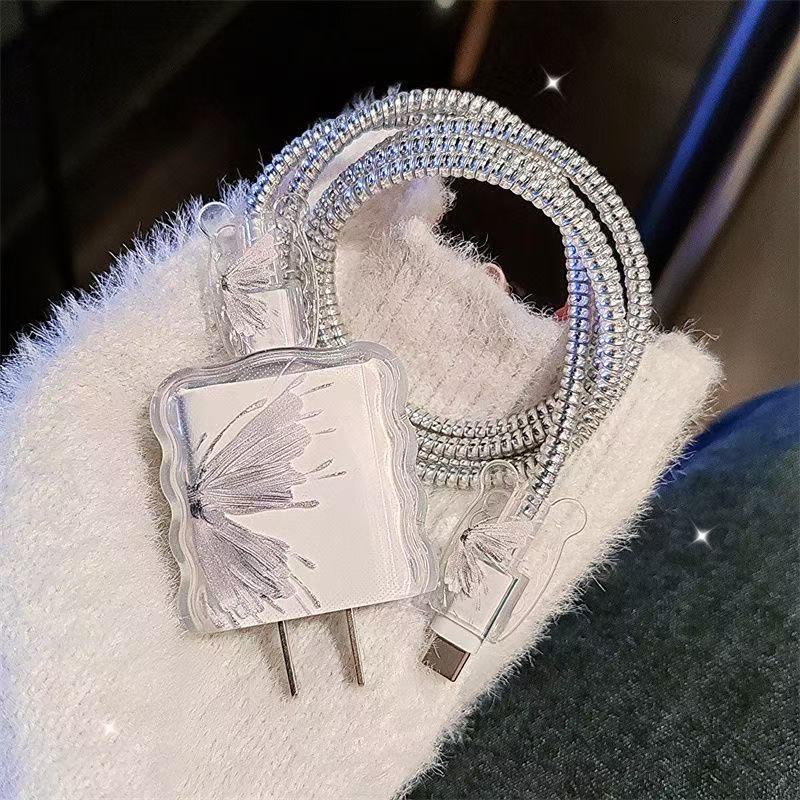 Four-piece Charging Protection, Data Cable Protection, Charging Head Protection Cover, Suitable for IPhone18/20w Charger