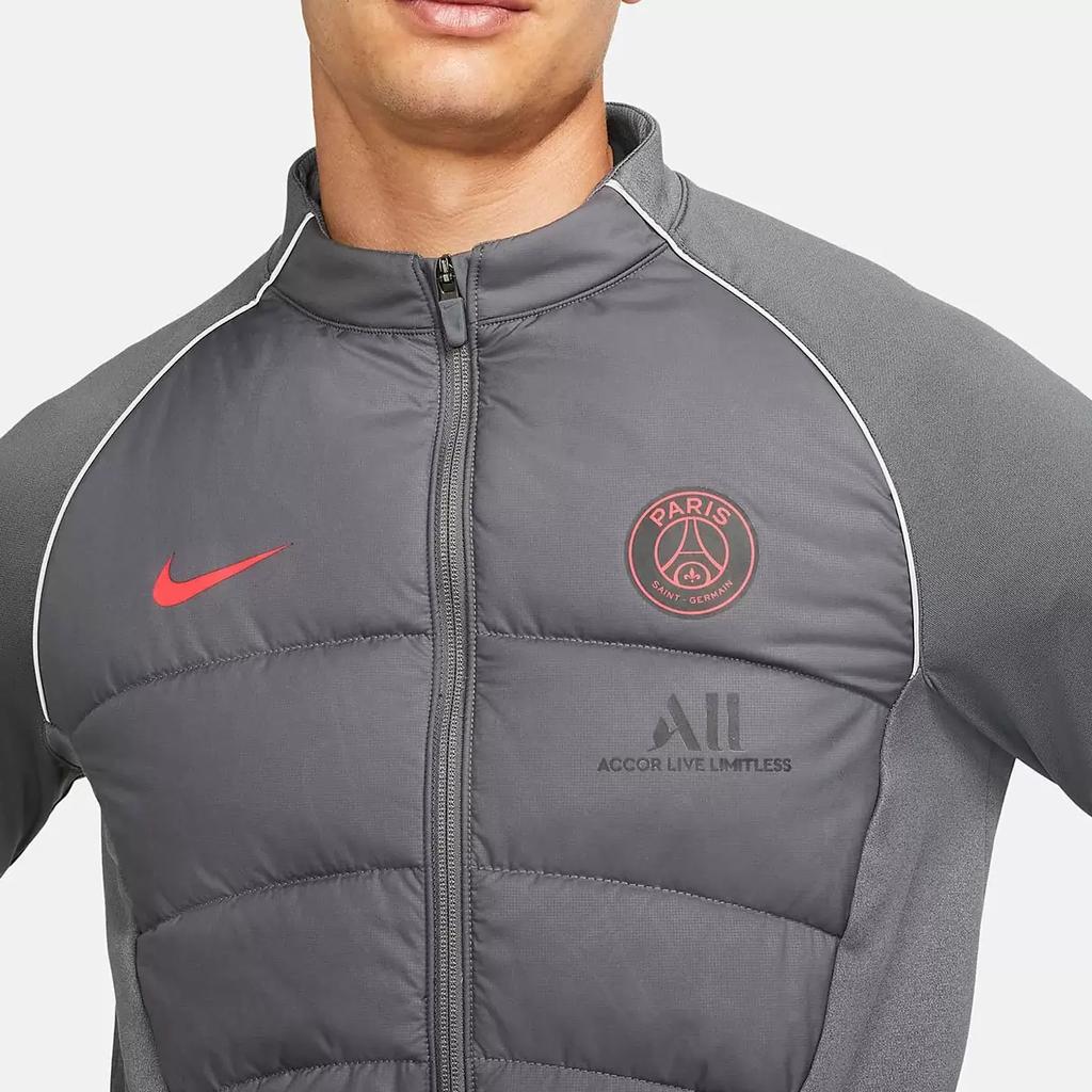 Nike Paris Saint-Germain Solid Pattern Logo Print Jacket Men Outerwear Gray DN4953-026
