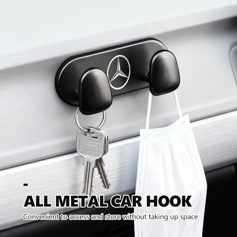 For Benz Zinc Alloy Car Hook Indoor Wall Hanger Sticker Hook Storage Accessories CITAN VITO SPRINTER CLS SLK Sport ML C200 C260