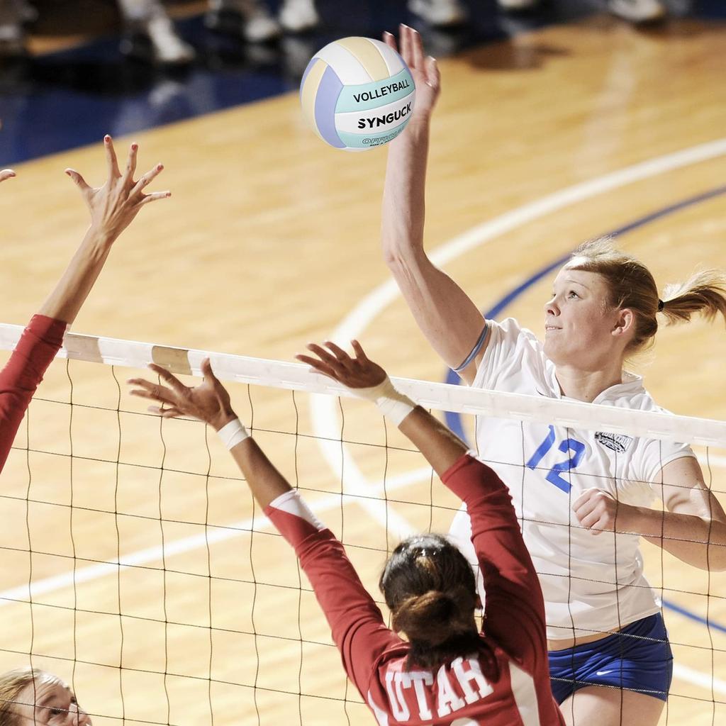 SYNGUCK Größe Weicher Weicher Volleyball mit PU für Hoch und und für den Beachvolleyball, 5, Volleyball, 5-Zoll Leder, Übung, Schule, Hochschule, Erwachsene,