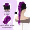 28inch Synthetic Hair Long Braided Purple Hair Ponytail Extensions Rumi Hairstyle Claw Clip Hair Wig for Kids for Chritmas Party