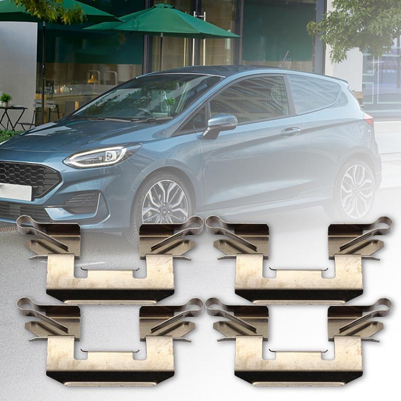 4Pcs Front Brake Pad Fitting Kit Shims Front Disc Brake Caliper Hardware Kit Car Brake Fitting Kit for Ford Fiesta MK7 08-17