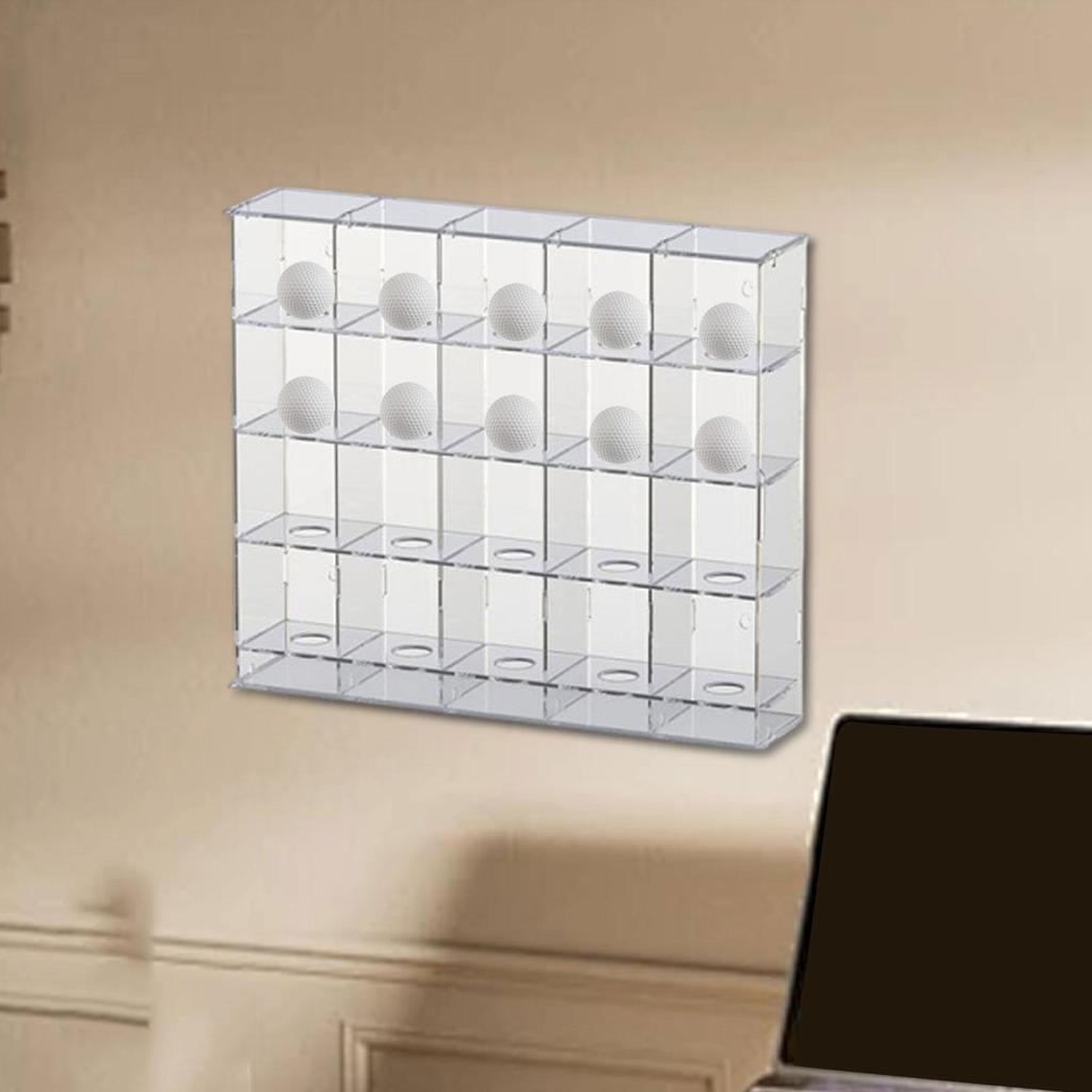 Acrylic Golf Ball Display Rack Showcase Gift Practical Clear Golfball Holder 20 Grids