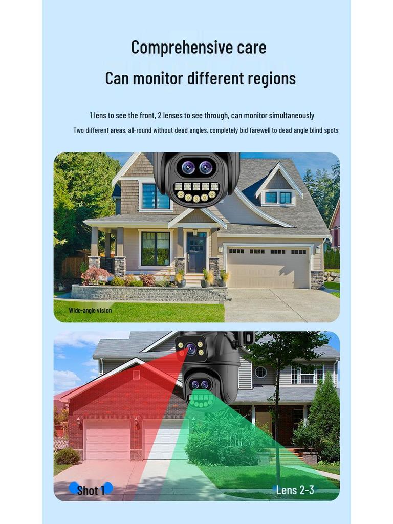 360° HD Dual-Screen Outdoor Panoramic Camera with Mobile Remote