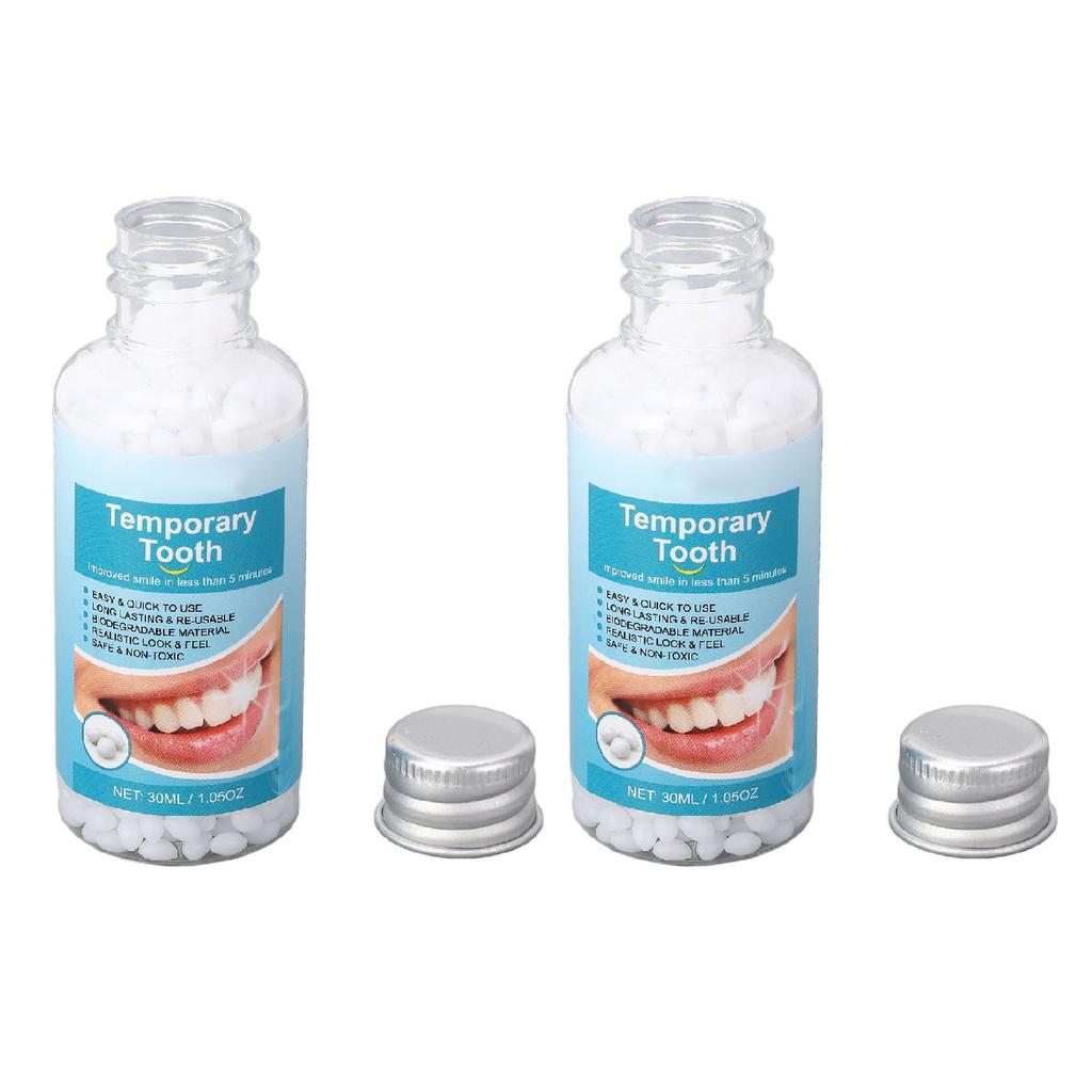 2 buc Adeziv pentru Repararea Dintelui Umplutură Dentară Temporară Modelabilă de Înlocuire pentru Fixarea Dintelui Lipsă