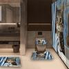1/4 buc. Set Perdea de Duș Impermeabilă cu Model Pisică Drăguță de Lux Set Decorativ pentru Baie Covor Antiderapant Husă pentru Toaletă Covoraș de Baie și 12 Cârlige