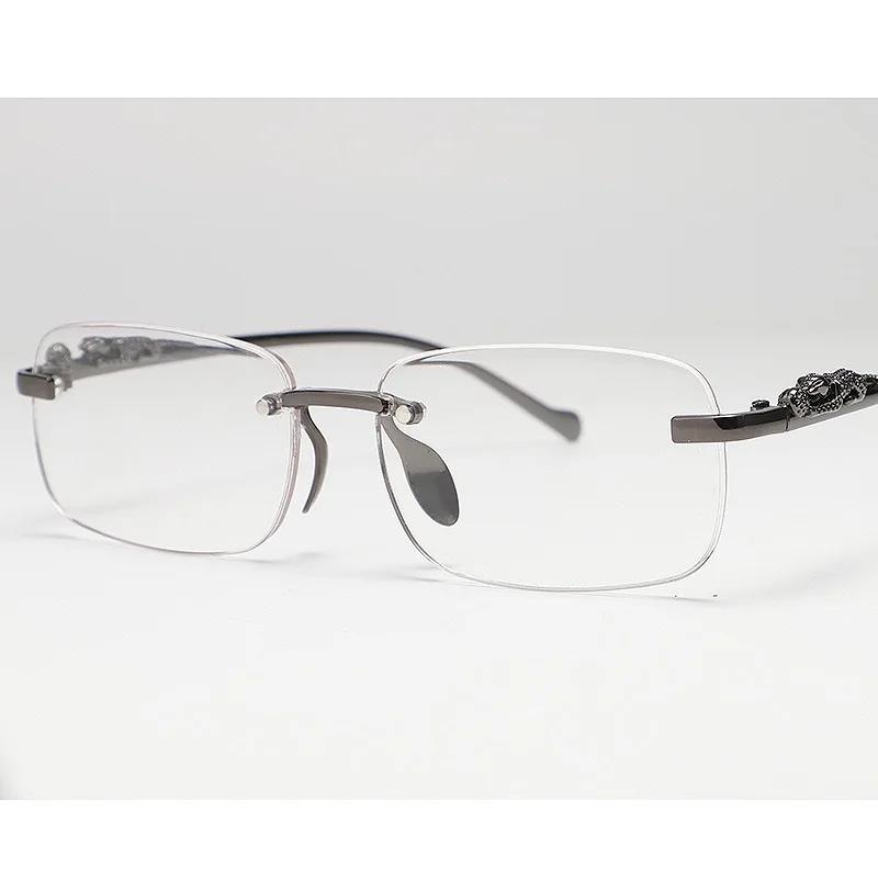 Square Rimless Sunglasses Women Men Cut Edge Golden Leopard Small Frame Sun Glasses Designer Retro Shade Eyewear Uv400