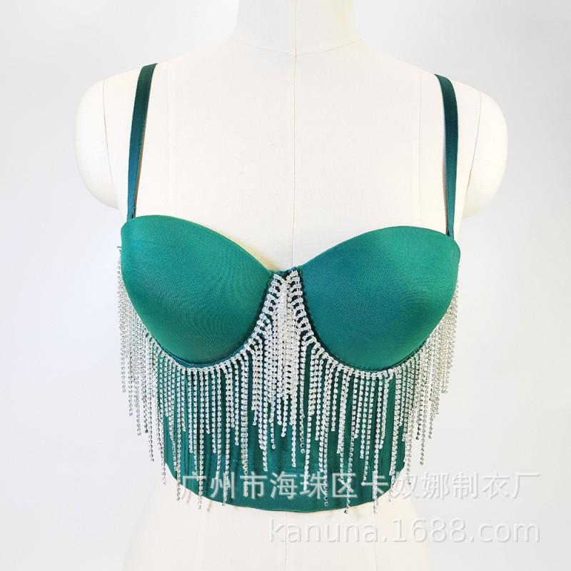 Black Friday Party Sexy Tassel Corset Top Push Up Backless Bustier Club