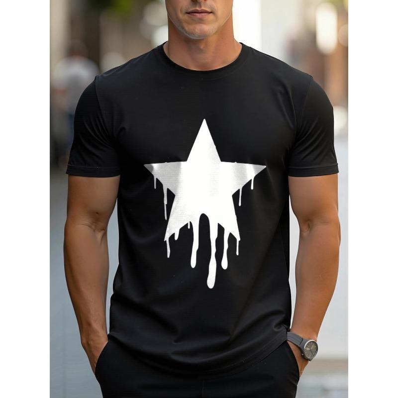 Men'S Printed Short Sleeve T-Shirt, Breathable Summer Half Sleeve Top, Casual, Machine Washable,Comfortable Fit