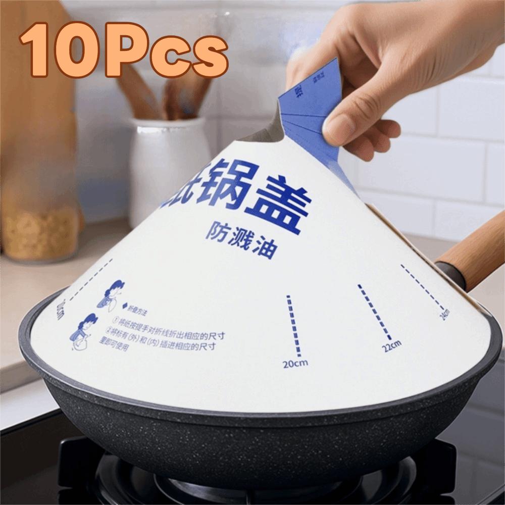 10pcs Anti-overflow Camping Pot Cover Adjustable Disposable Pot Lid  Outdoor