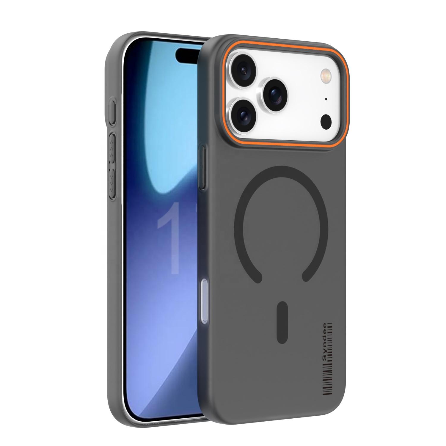 

Trendy Candy Colour PC Frosted Magnetic Charge Case For IPhone 17 Air Pro Max 16 15 14 13 Plus Translucent Matte Protect Cover iPhone17 чорний