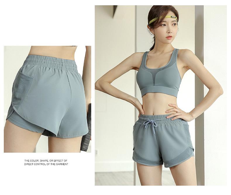 Women's High-Waisted Quick-Dry Yoga Shorts: 2-in-1 Running & Dance Fitness Outerwear