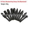 Black Wolf Tooth Rotary File Set for DIY Woodworking & Electric Grinding