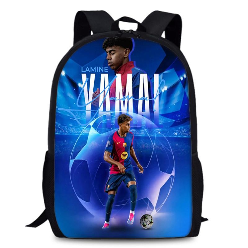 Lamine Yamal Lionel Messi Football Star Printed Kids Backpack Large Capacity School Bag For Daily Use