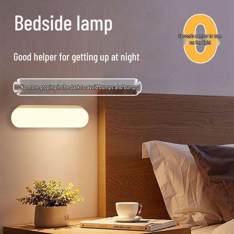 Rechargeable LED Night Light with Motion Sensor, USB-Powered, Ideal for Bedroom or Desk, No Plug Needed.