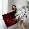 Genshin Impact Arlecchino Beach Towel Colorful Bath Towels for Girl Microfiber Quick Dry Sand Free Beach Yoga Gym Pool