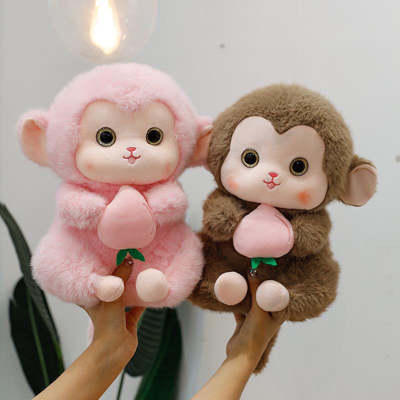 Creative Peach Monkey Plush Toy Children's Pillow Doll Cute Little Monkey Doll Grab Machine Doll