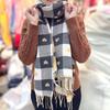 Premium Shawl Autumn and Winter New Maillard Imitation Cashmere Plaid Scarf Women's Thickened Warm Versatile Scarf