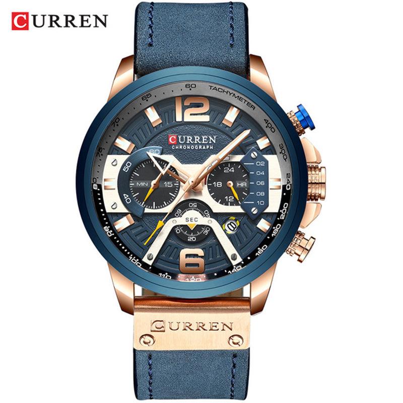 CURREN 8329 Trendy Men's Waterproof Watch: Six-Hand Multifunctional with Dynamic Large Dial