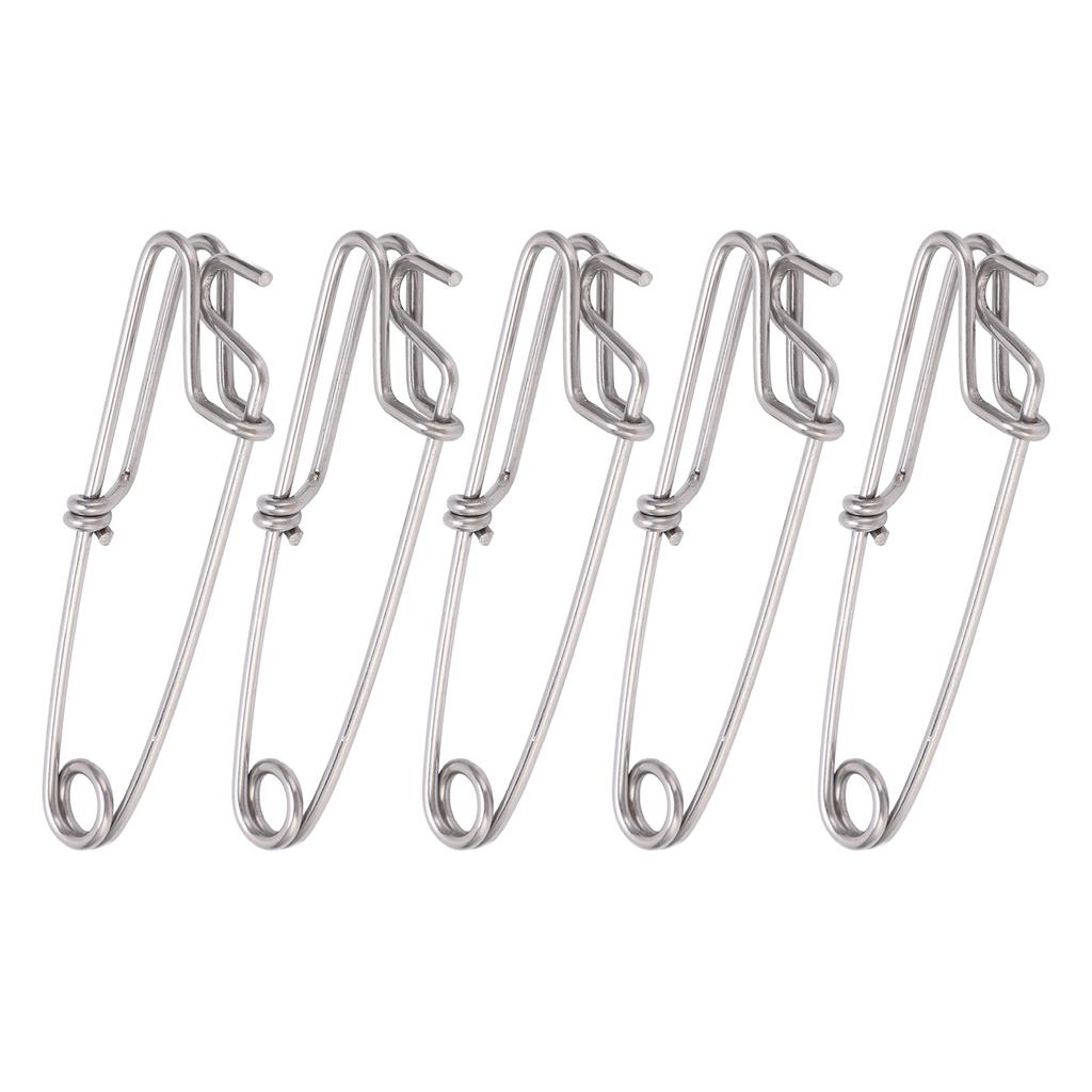 5 Stück lange Schnurclips Karabinerwirbel Meeresfischereiverbinder Geschlossene Öse Aufhängeschnalle Schnellstiftwerkzeug 2,6 cm x 100 mm