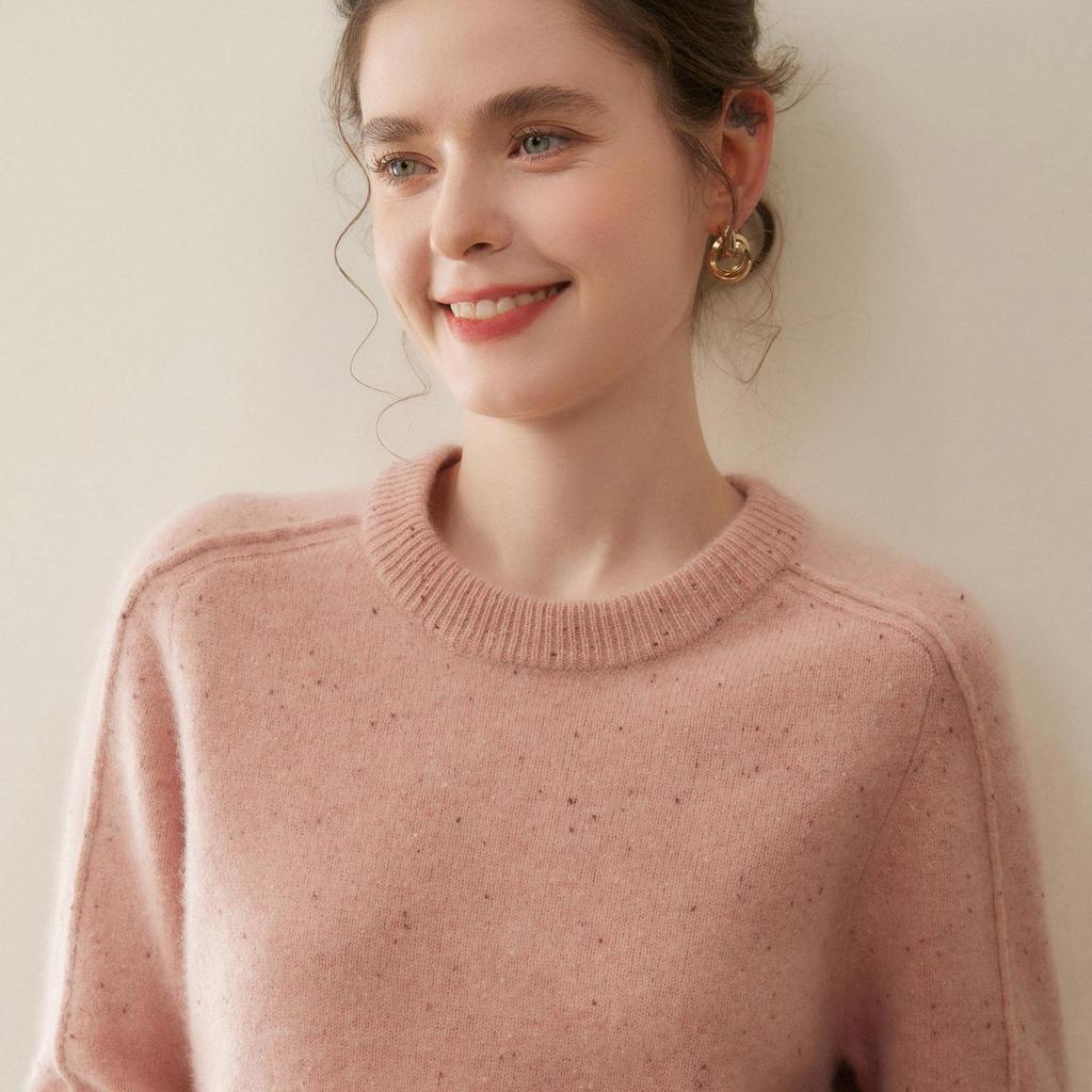 Cashmere 2025 Autumn/Winter Women's Polka Dot Raglan Sleeve Knit Pullover Sweater