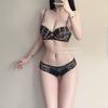 Plus Size Women Thin Sexy Lace Leopard Print Color Collision To Collect The Pair of Breasts To Gather Underwear