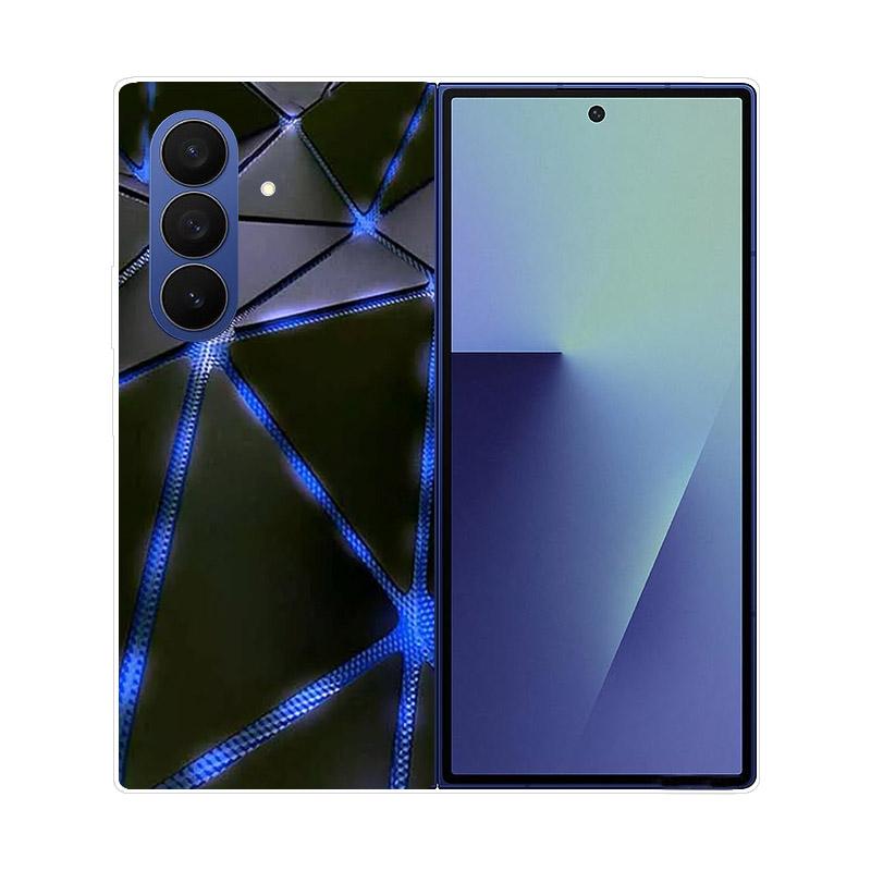 Luxury Transparent Hard PC Folding Phone Case For Samsung Galaxy Z Fold 7 6 5 4 ZFold 3 Fold7 Cases Fashion Painting Clear Cover