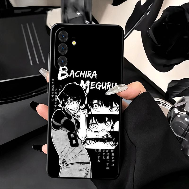 Soft Phone Case For Samsung A17 A37 A57 A16 A36 A56 A15 A35 A55 Blue L-Lock Bachira Meguru A14 A34 A54 A13 A33 A53 A27 A26 A25 A