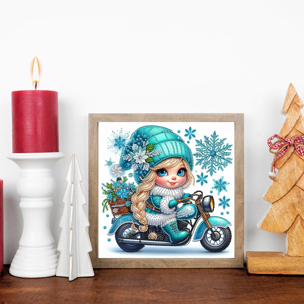 Snow Girl 5D DIY Diamond Art Painting Kits for Home Wall Decoration Diamond Art Kits DIY Gem Art Diamond Painting Kits 30x30cm