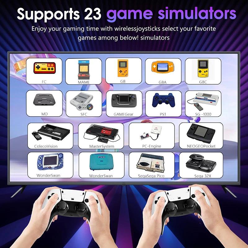 New 4K TV Game 3/40000 Games Stick Video Game Console 64G Built in Wireless Controller Gamepad Retro Handheld Game Console