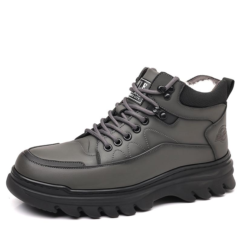 Boots Men Plus Fleece Cotton Shoes Keep Warm Men's Winter High-top British Style Cargo Thick Soled Outdoor Ankle Boots Snow Boo