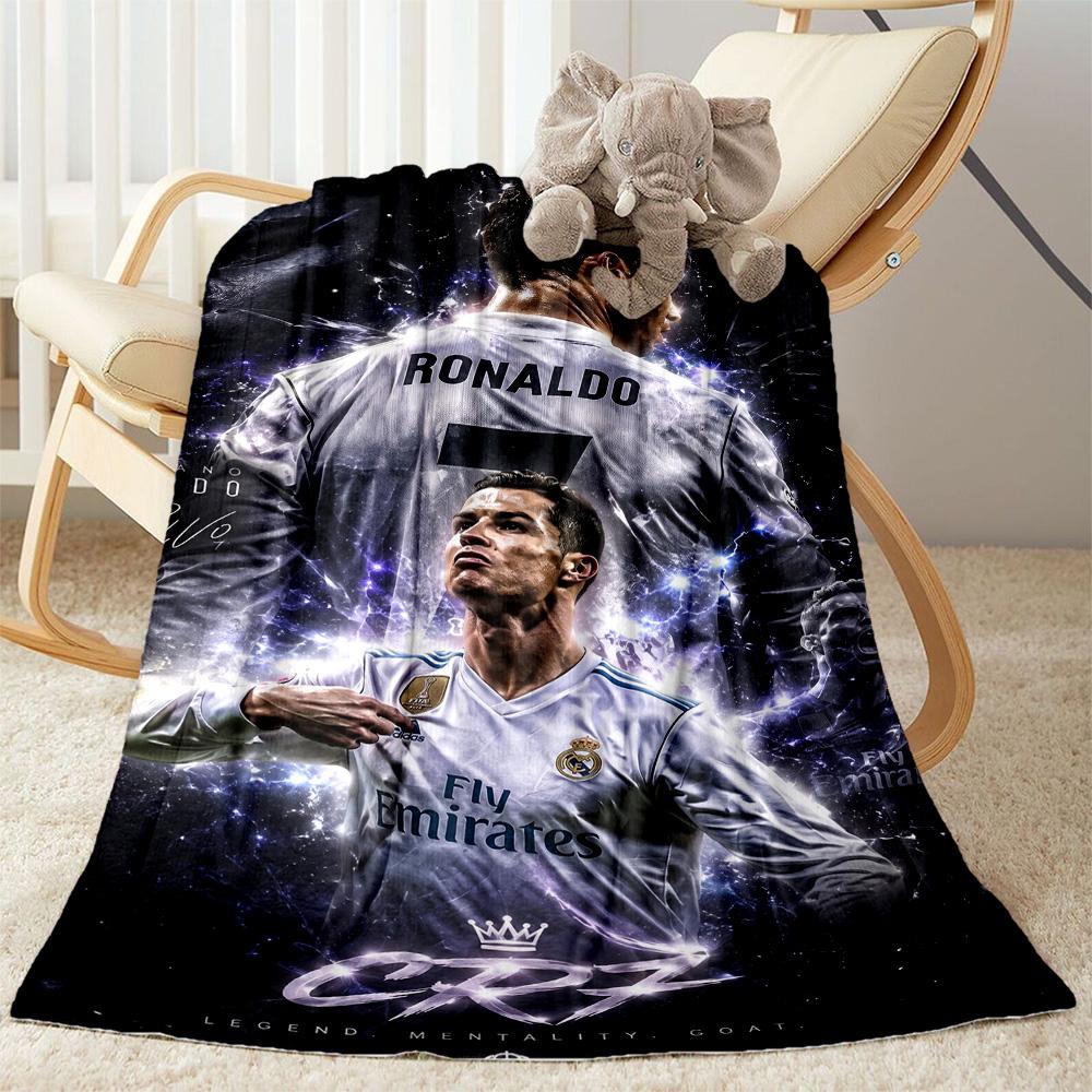 Ronaldo's Legendary Journey Blanket Soft Warm Cozy Suitable for Sofa Seaside Livingroom for All Occasions Playful Design Gifts For Family Or Friends