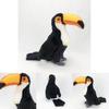 Realistic Plush Toucan Stuffed Animal Bird Toy 30cm Black Children's Doll Decoration