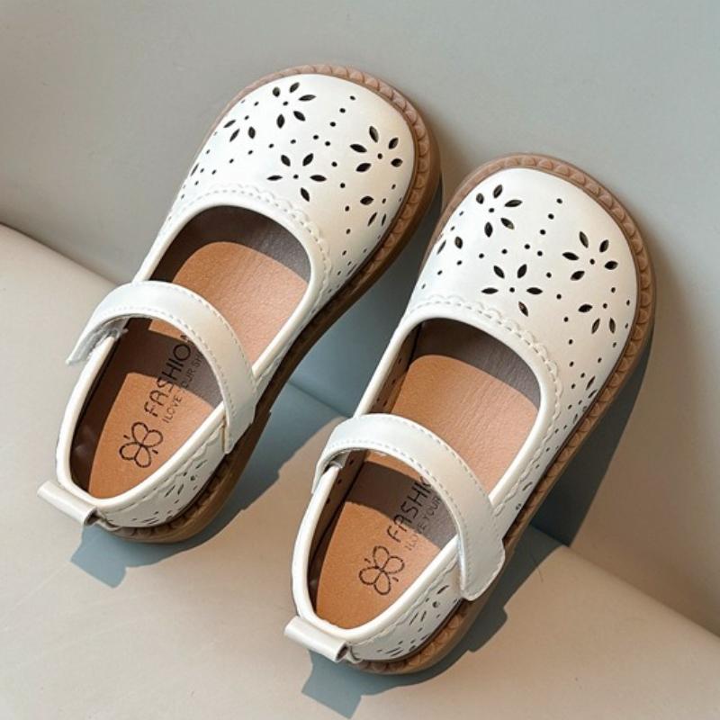 Fashion girls' leather shoes spring new item children's leather shoe anti slip girl single shoe hollowed out girl princess shoes