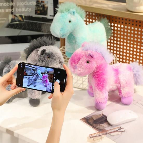 Pluszowa zabawka Jednorożec Tęcza Marzycielski pluszowy koń z gradientowymi kolorami 20/35 cm Miękka dekoracja domu, sypialni, biurka dla dzieci, dziewczynek