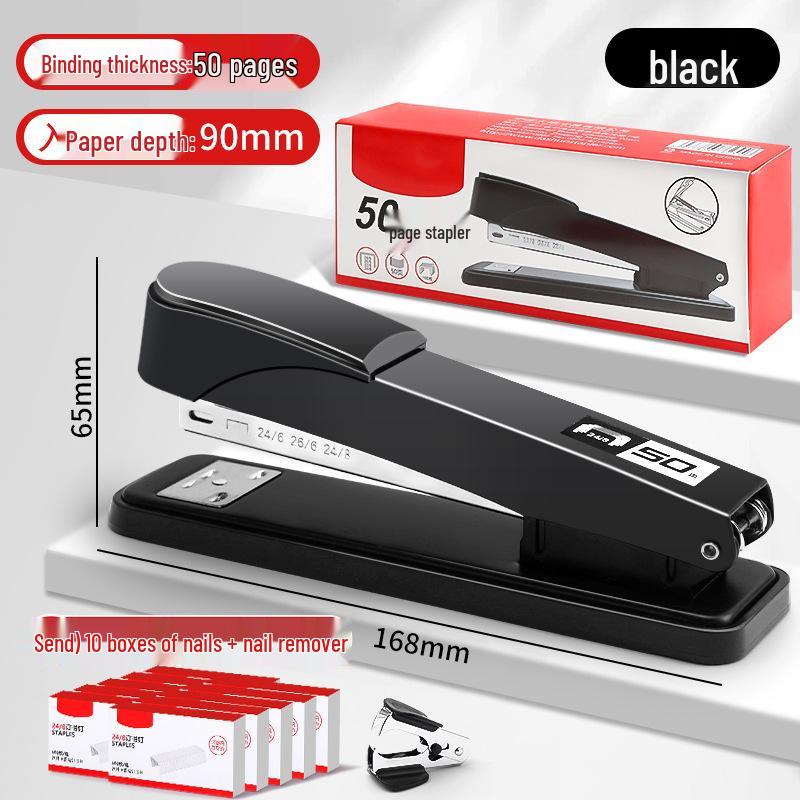 Heavy-Duty Office Stapler for Thick Pages - Large Size Standard Type